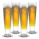 Monogrammed Tall Pilsner Glass Set of 4 Image 5 of 5